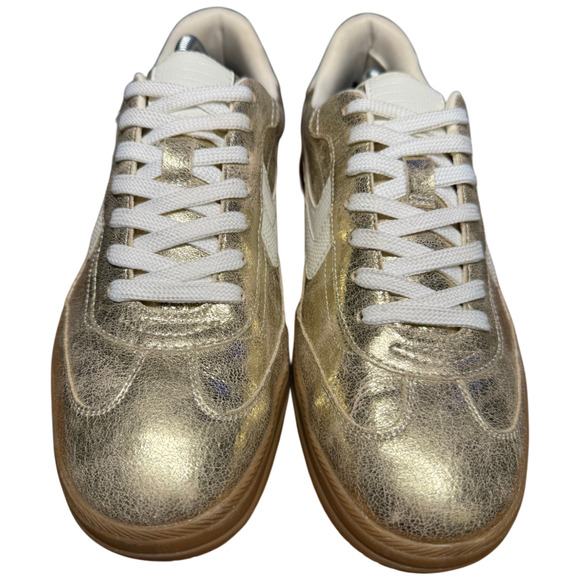 DOLCE VITA Danita Court Women's 7.5 Sneakers Gold Metallic Shoes - Picture 3 of 12